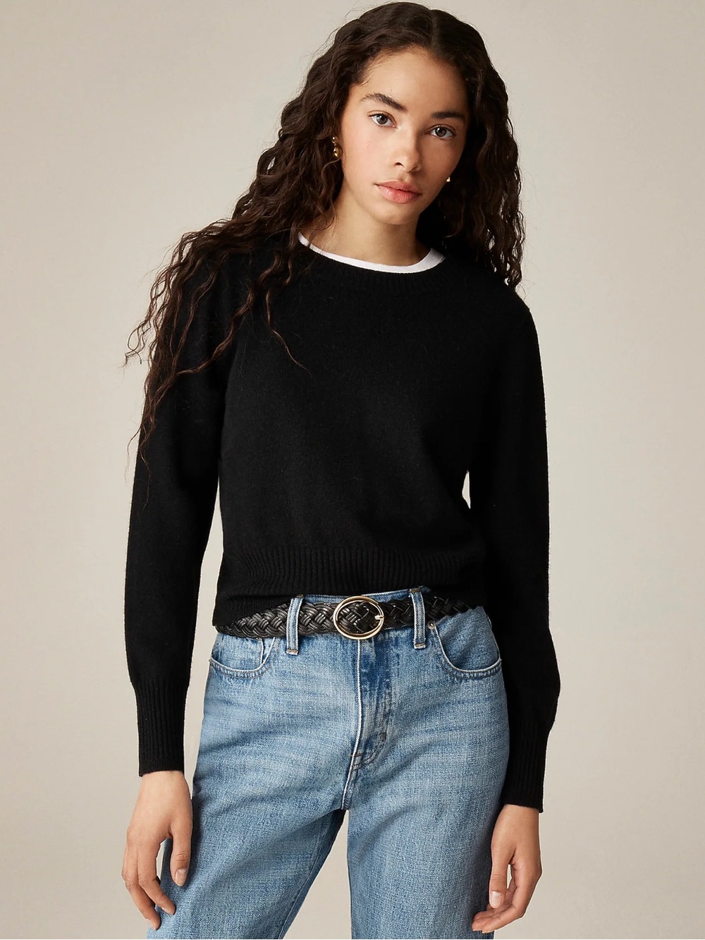 J. Crew Cashmere Cropped Fit Shrunken Crewneck Sweater Size Small